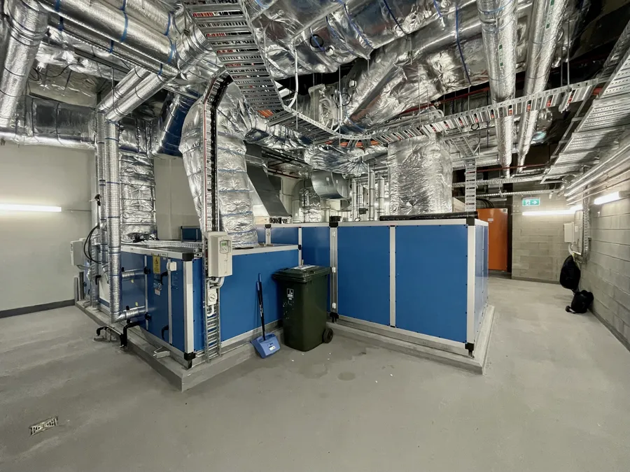 Air handling units in a plant room